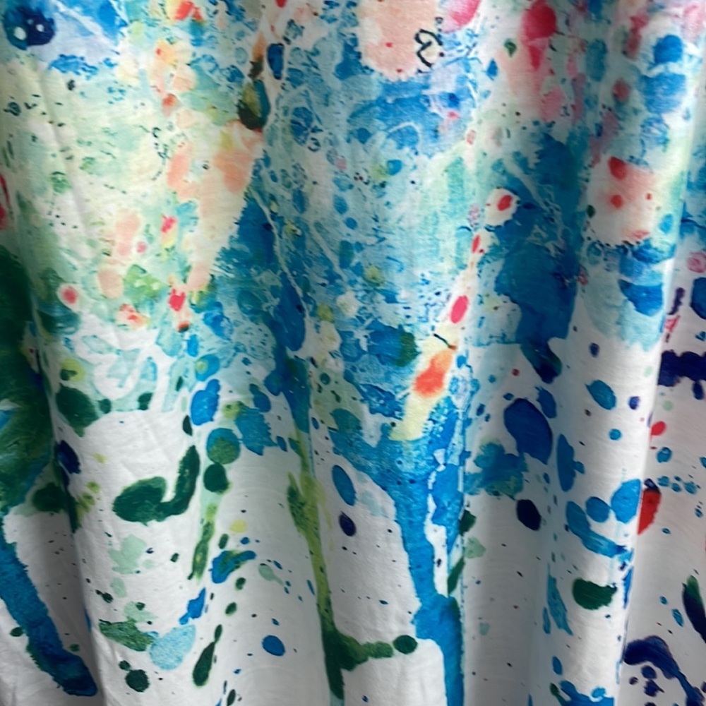 Summer dress plus batik print dress 2X - Picture 3 of 7